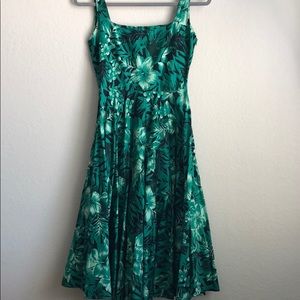 Zara midi dress, palm/flower print | S